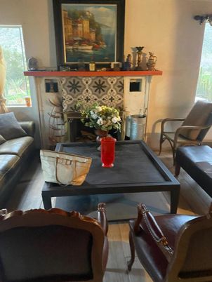 Dining room, Fireplace, Interior, Wood Texture Flooring
