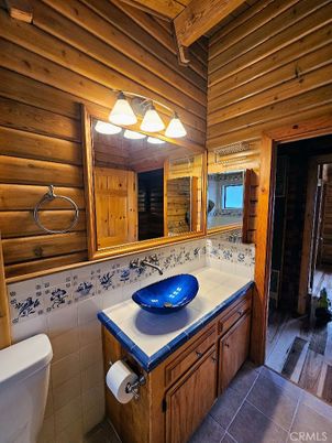 Bathroom, Dual Sink Vanities, Interior, Wooden Ceilings, Wooden Walls