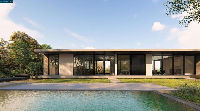 Backyard, Exterior, Facade, Pool, Modern
