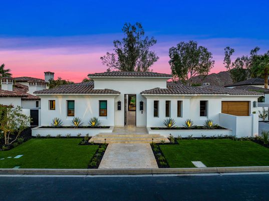 Attached, Exterior, Facade, Spanish Mediterranean