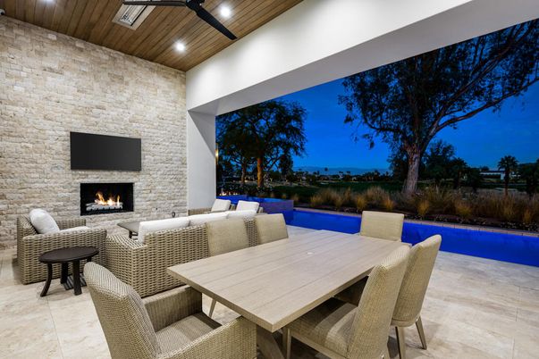 Exterior, Fireplace, Pool