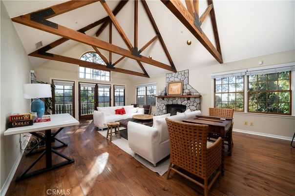 Fireplace, Interior, Living room, Piano, Wooden Beams, Wood Texture Flooring