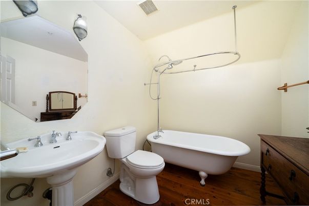 Bathroom, Free Standing Baths, Interior, Wood Texture Flooring