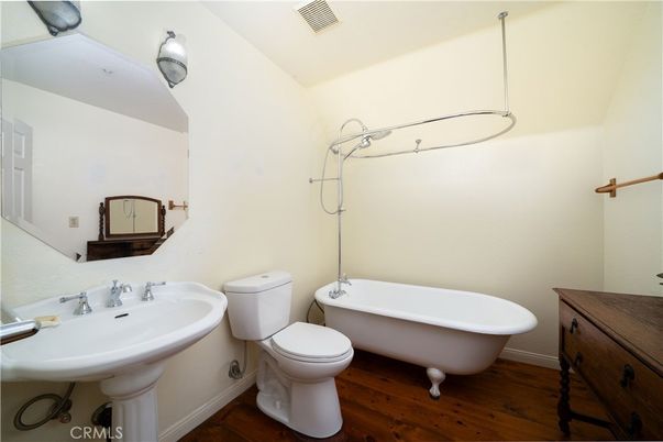Bathroom, Free Standing Baths, Interior, Wood Texture Flooring