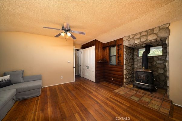 Fireplace, Interior, Stone Walls, Wood Texture Flooring