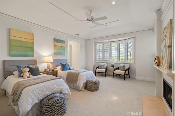 Bedroom, Fireplace, Interior, Recessed Lighting
