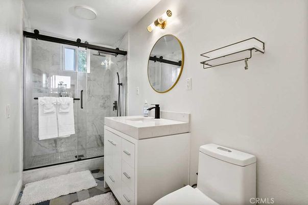 Bathroom, Glass Shower, Interior, Marble Walls