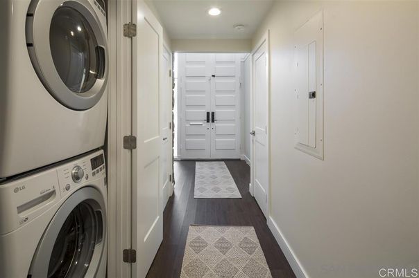 Interior, Recessed Lighting, Utility Closets, Washer, Wood Texture Flooring