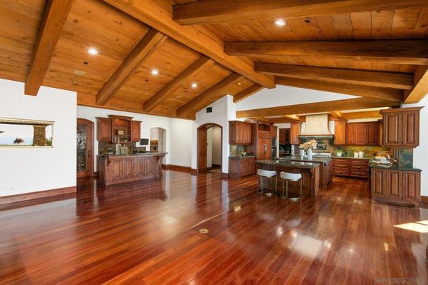 Interior, Kitchen, Recessed Lighting, Wooden Beams, Wooden Ceilings, Wood Texture Flooring