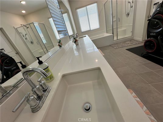 Bathroom, Glass Shower, Interior, Recessed Lighting, Tile Countertops