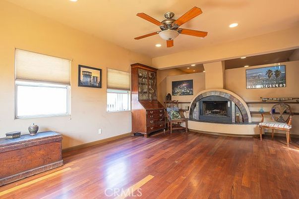 Fireplace, Interior, Recessed Lighting, Wood Texture Flooring