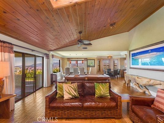 Dining room, Interior, Living room, Recessed Lighting, Wooden Ceilings, Wood Texture Flooring
