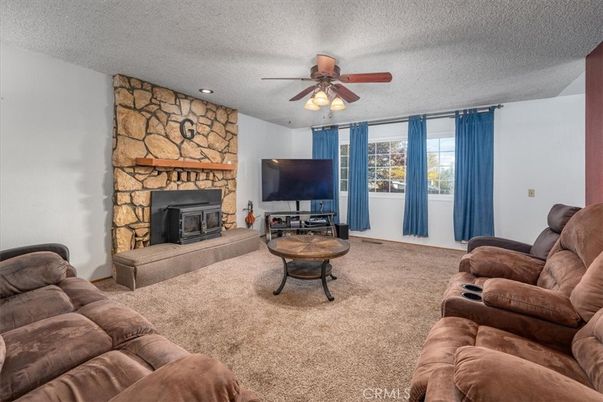 Home Theatre Room, Fireplace, Interior, Living room, Recessed Lighting, Stone Walls