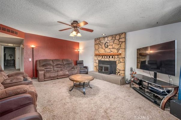 Fireplace, Interior, Living room, Stone Walls