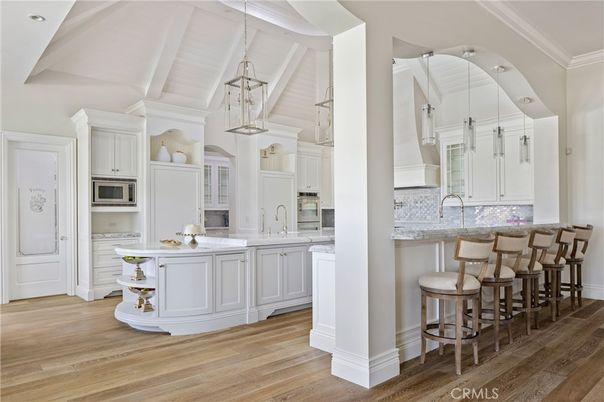 Interior, Kitchen, Pendant Lights, Wood Texture Flooring