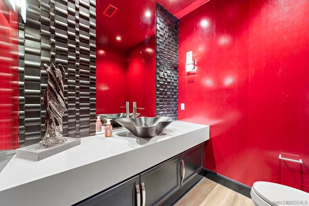 Bathroom, Interior, Recessed Lighting, Wood Texture Flooring