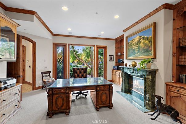 Fireplace, Home Office, Interior, Recessed Lighting