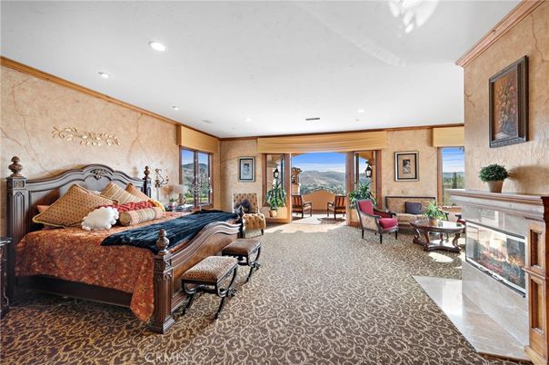 Bedroom, Fireplace, Interior, Recessed Lighting