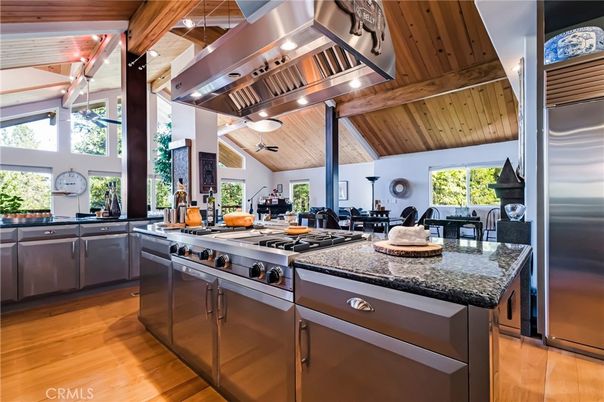 Interior, Kitchen, Stainless Steel Appliances, Wooden Beams, Wooden Ceilings, Wood Texture Flooring