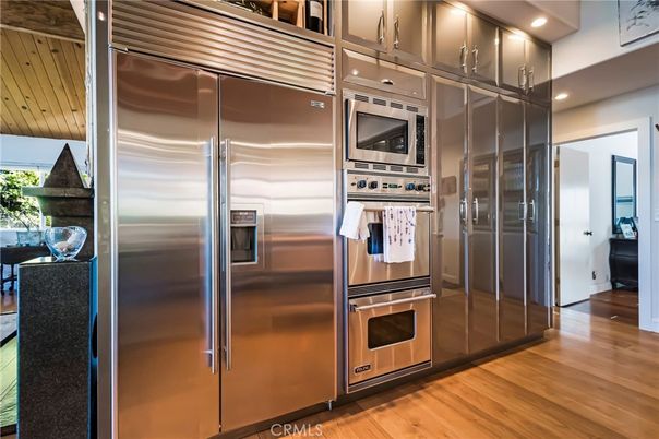 Interior, Kitchen, Stainless Steel Appliances, Wood Texture Flooring