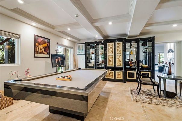 Billiard Table, Game Room, Interior, Recessed Lighting