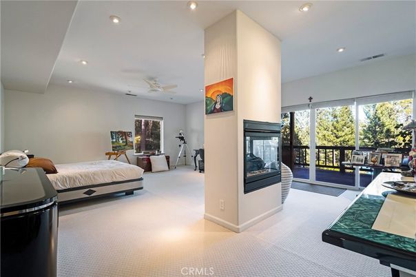 Bedroom, Fireplace, Interior, Recessed Lighting