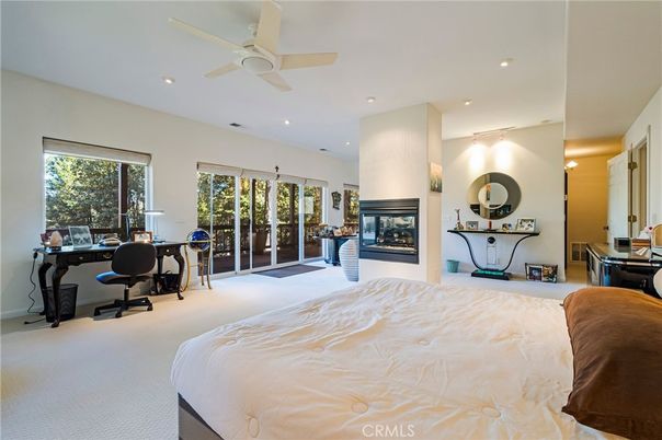 Bedroom, Fireplace, Home Office, Interior, Recessed Lighting
