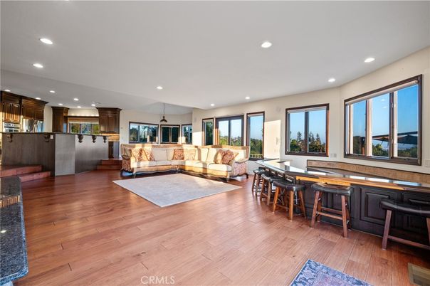 Interior, Kitchen, Living room, Pendant Lights, Recessed Lighting, Wood Texture Flooring