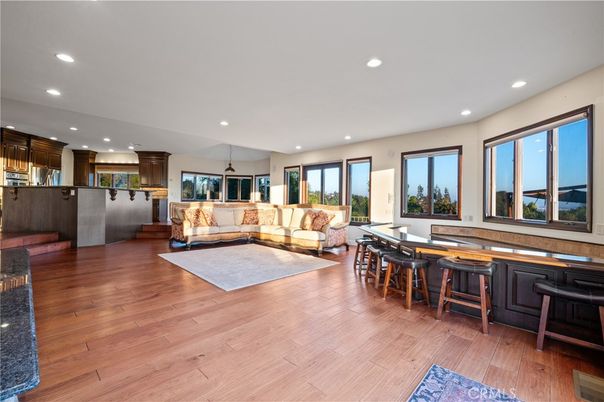 Interior, Kitchen, Living room, Recessed Lighting, Wood Texture Flooring