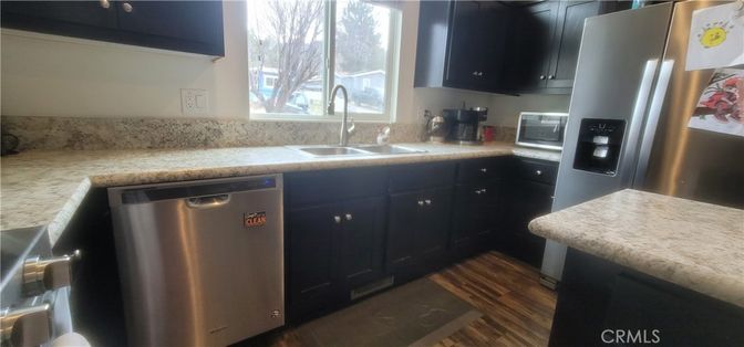 Interior, Kitchen, Stainless Steel Appliances, Wood Texture Flooring