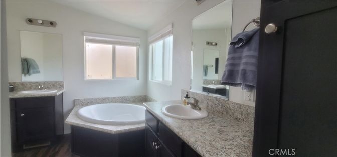 Bathroom, Dual Sink Vanities, Interior, Wood Texture Flooring