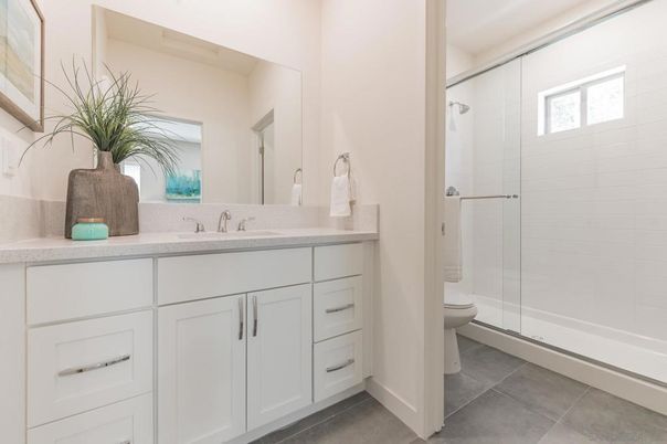 Bathroom, Dual Sink Vanities, Glass Shower, Interior