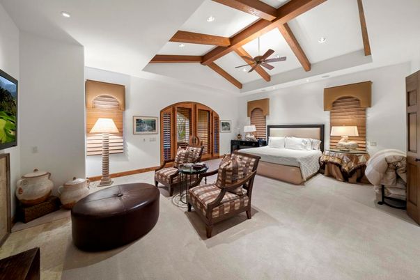 Bedroom, Interior, Recessed Lighting, Wooden Beams