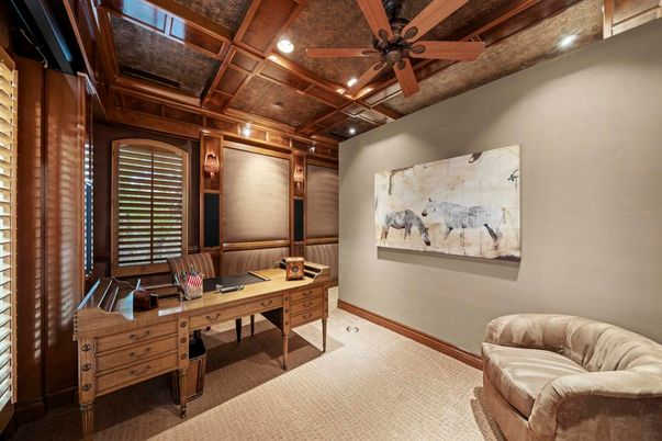 Home Office, Interior, Recessed Lighting, Wooden Beams, Wooden Ceilings