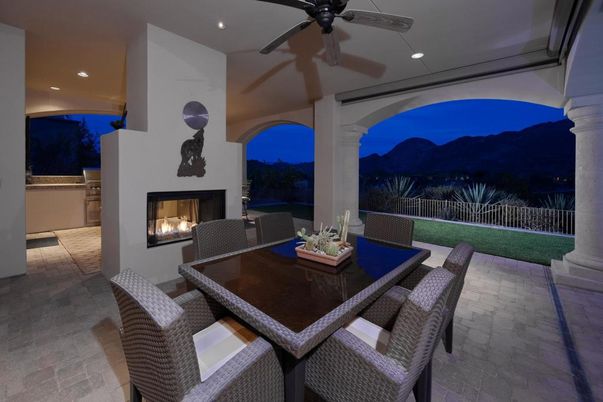 Exterior, Fireplace, Recessed Lighting