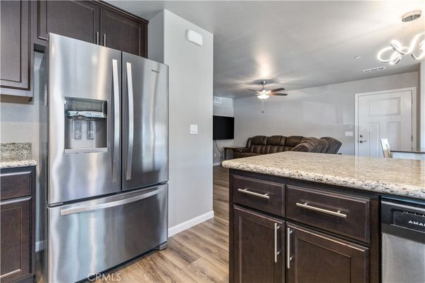 Interior, Kitchen, Pendant Lights, Stainless Steel Appliances, Wood Texture Flooring