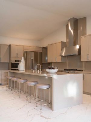 Interior, Kitchen, Marble, Stainless Steel Appliances