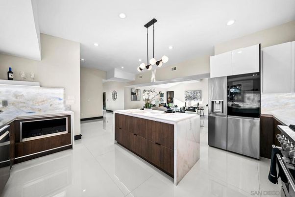 Interior, Kitchen, Pendant Lights, Recessed Lighting, Stainless Steel Appliances