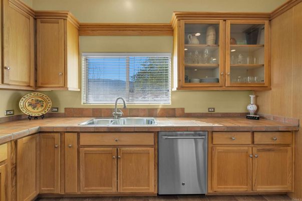Interior, Kitchen, Recessed Lighting, Tile Countertops