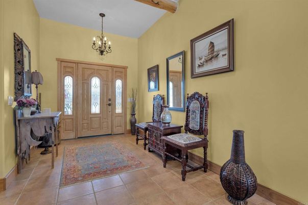 Chandelier, Interior, Wooden Beams