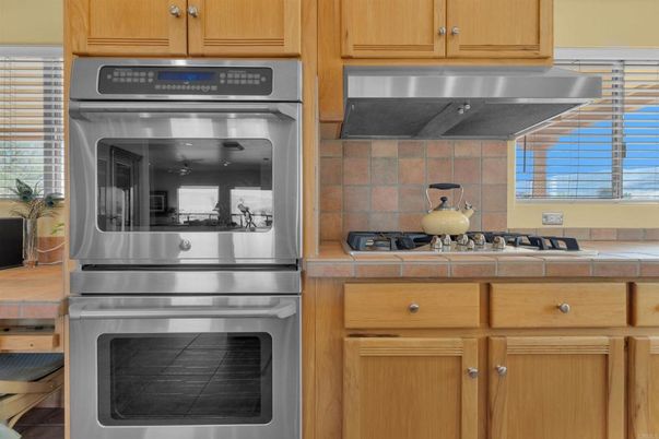 Interior, Kitchen, Stainless Steel Appliances, Tile Countertops