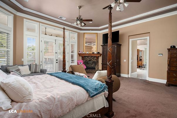 Bedroom, Fireplace, Interior, Recessed Lighting