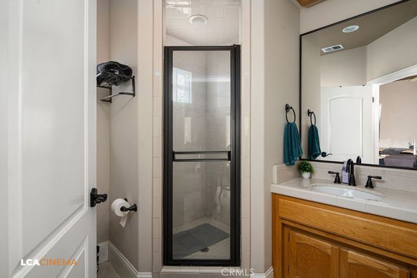 Bathroom, Glass Shower, Interior, Tile Countertops