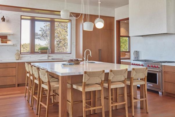 Interior, Kitchen, Pendant Lights, Stainless Steel Appliances, Wood Texture Flooring