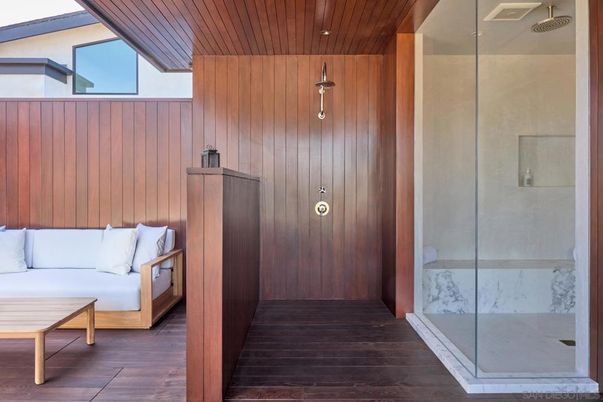 Bathroom, Glass Shower, Interior, Recessed Lighting, Sauna Room