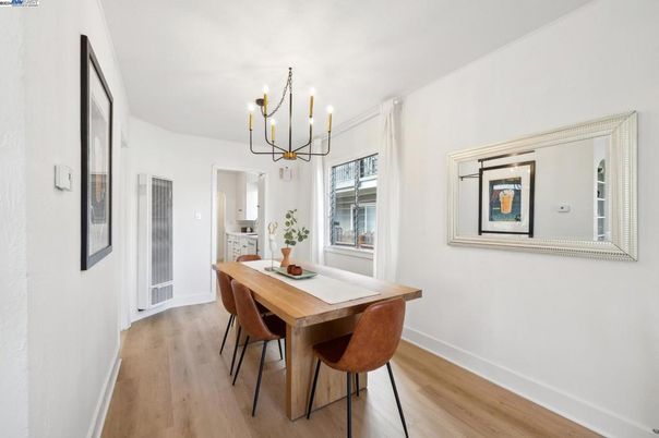 Chandelier, Dining room, Interior, Wood Texture Flooring