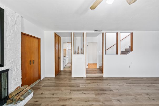 Fireplace, Interior, Wood Texture Flooring