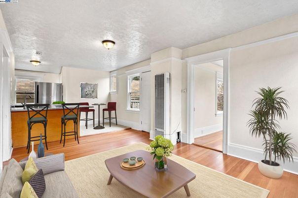 Interior, Kitchen, Living room, Stainless Steel Appliances, Wood Texture Flooring