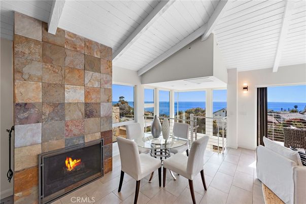 Dining room, Fireplace, Interior, Stone Walls, Water