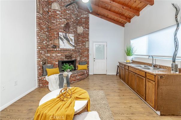 Fireplace, Interior, Stone Walls, Wooden Beams, Wooden Ceilings, Wood Texture Flooring